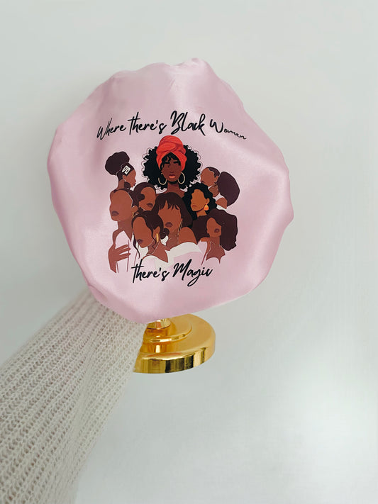 * NEW* Pink Black Women Magic Bonnet