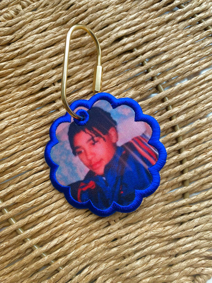 Personalised Embroidered Photo Bag Tag & Keychain