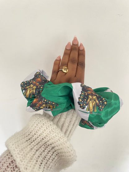 African & Caribbean Satin  XL Scrunchies