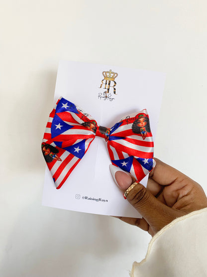 African & Caribbean Satin Mini Bow Hair Clips