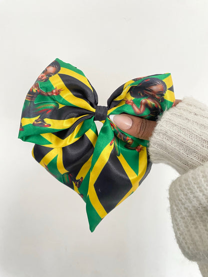 African & Caribbean Satin Bow Hair Clips