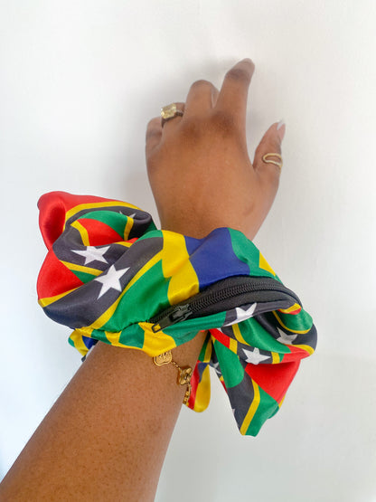 PRE - ORDER Dual Heritage African & Caribbean Satin  XL Zipper Scrunchies
