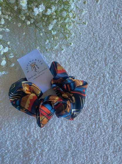 African Print Regular Satin Scrunchies