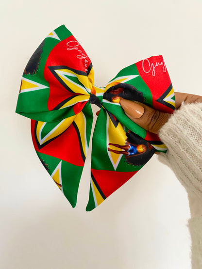 African & Caribbean Satin Bow Hair Clips