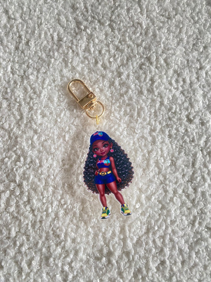 Flag Girl Keychains