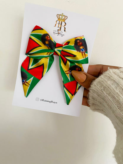 African & Caribbean Satin Mini Bow Hair Clips