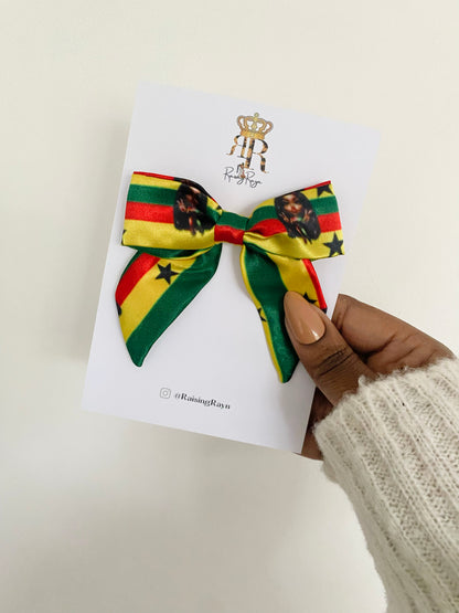 African & Caribbean Satin Mini Bow Hair Clips
