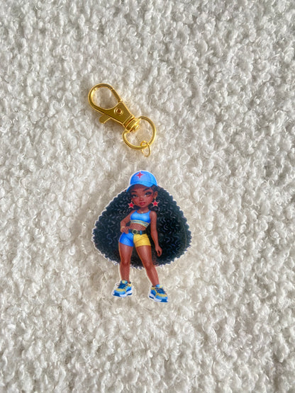 Flag Girl Keychains