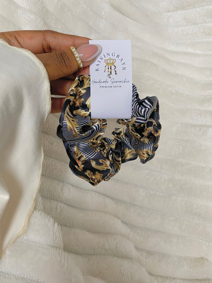 Autumn Damask Regular Satin Scrunchies