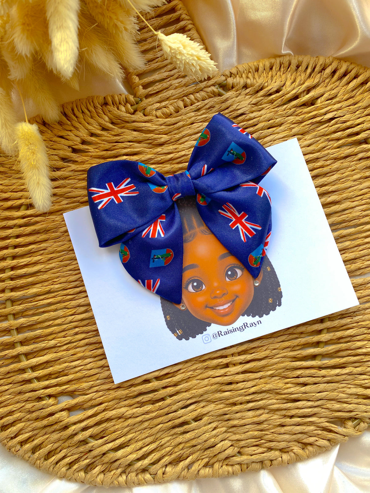 PLAIN African & Caribbean Satin Mini Bow Hair Clips