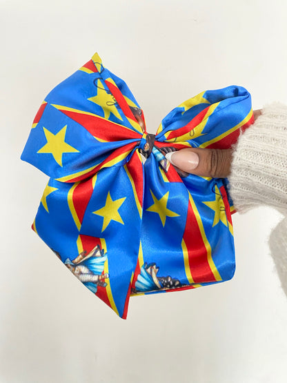African & Caribbean Satin Bow Hair Clips
