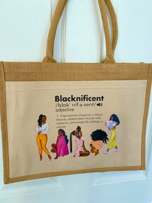 Blacknificent Jute Shopper