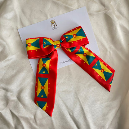 African & Caribbean Satin LongTail Mini Bow Hair Clips