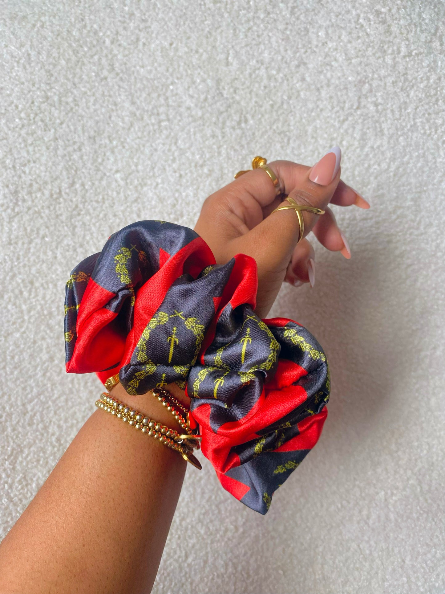 PLAIN African & Caribbean Satin  XL Scrunchies