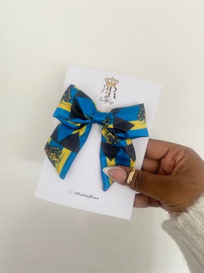 African & Caribbean Satin Mini Bow Hair Clips