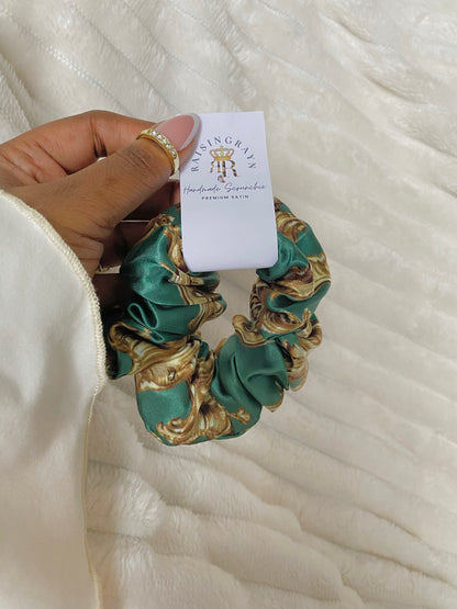 Autumn Damask Regular Satin Scrunchies