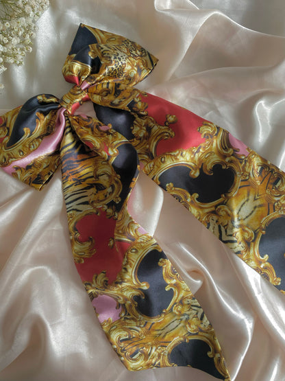 Autumn XL Satin LongTail Bow Hair Clips