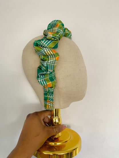 Madras Satin Scrunchie Headband