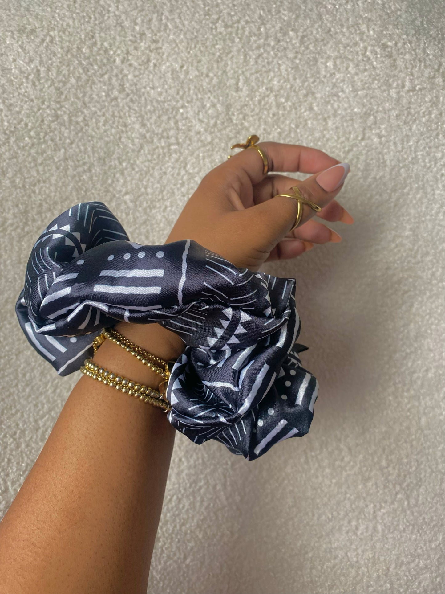 XL African Print Satin Scrunchies