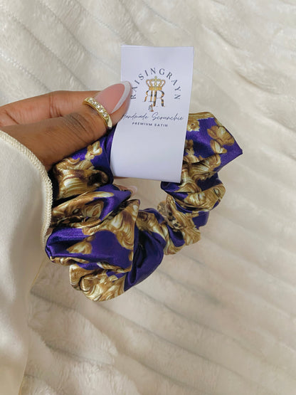 Autumn Damask Regular Satin Scrunchies