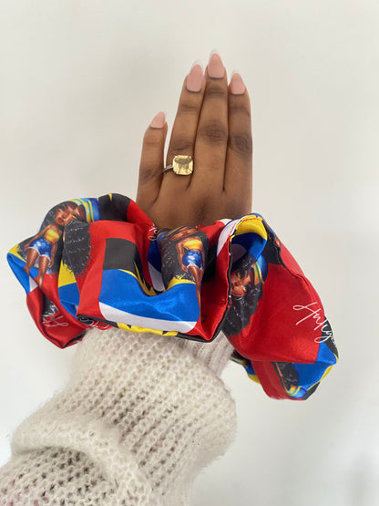 African & Caribbean Satin  XL Scrunchies