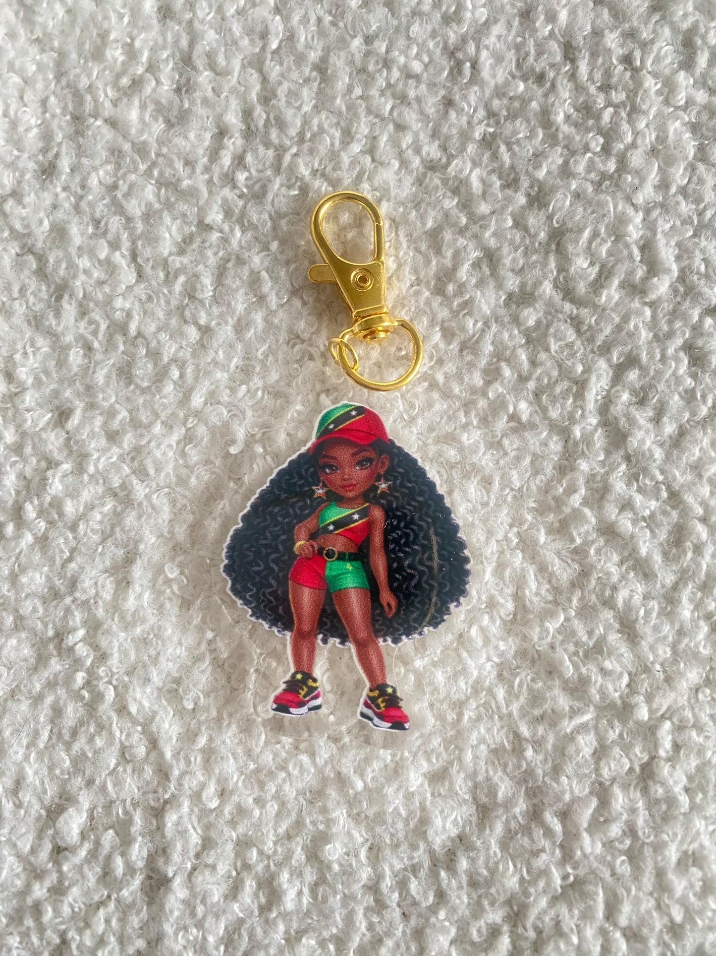 Flag Girl Keychains