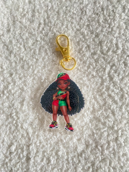 Flag Girl Keychains