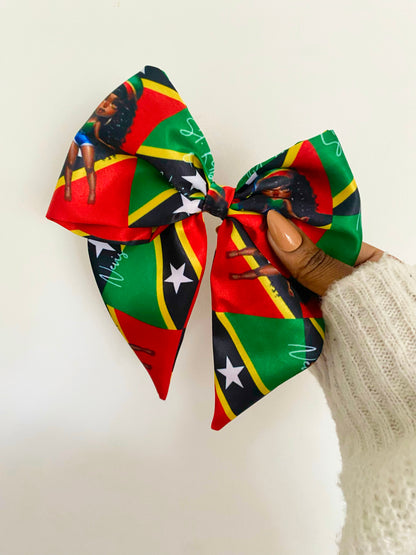 African & Caribbean Satin Bow Hair Clips