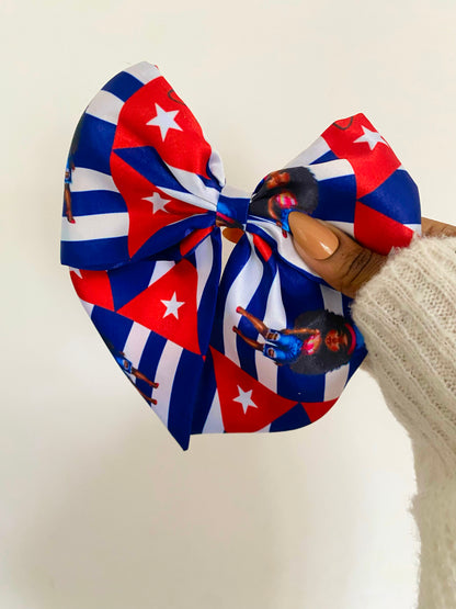 African & Caribbean Satin Bow Hair Clips