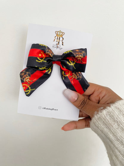 African & Caribbean Satin Mini Bow Hair Clips