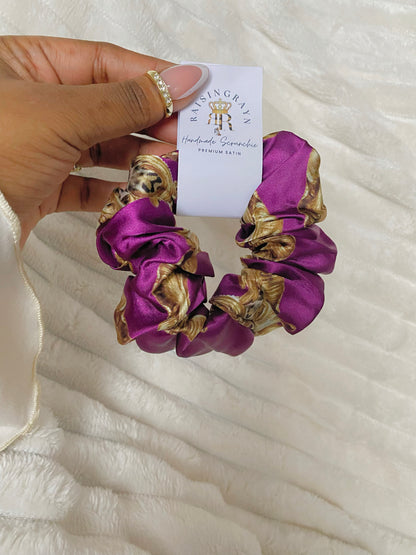 Autumn Damask Regular Satin Scrunchies