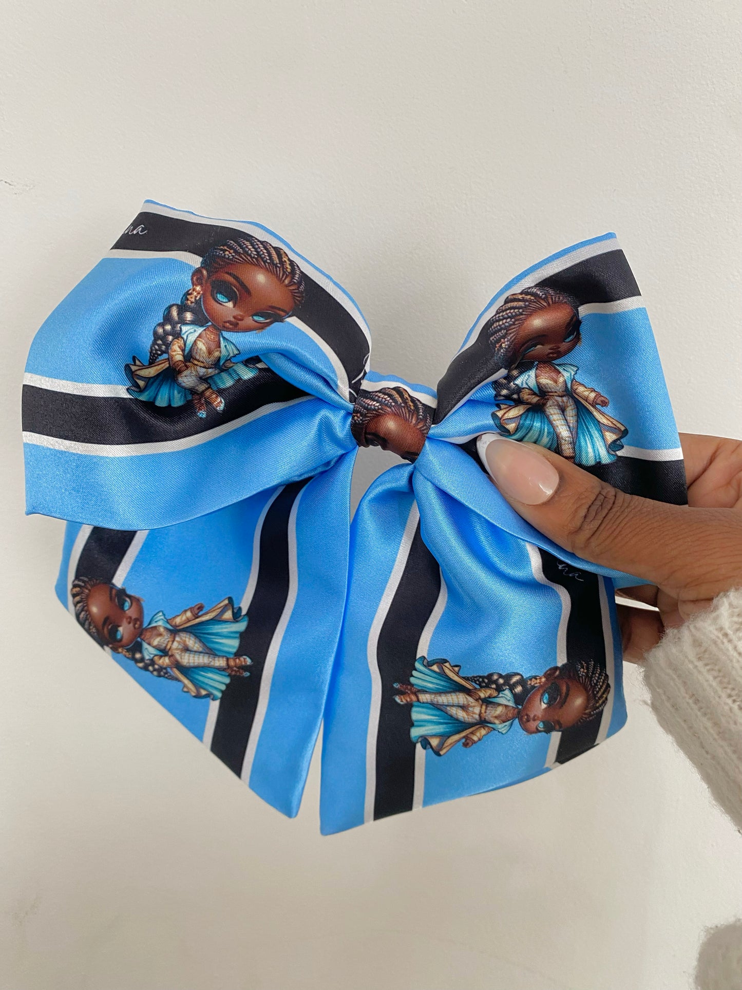 African & Caribbean Satin Bow Hair Clips