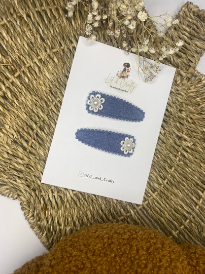 Linen woven snap clips brights