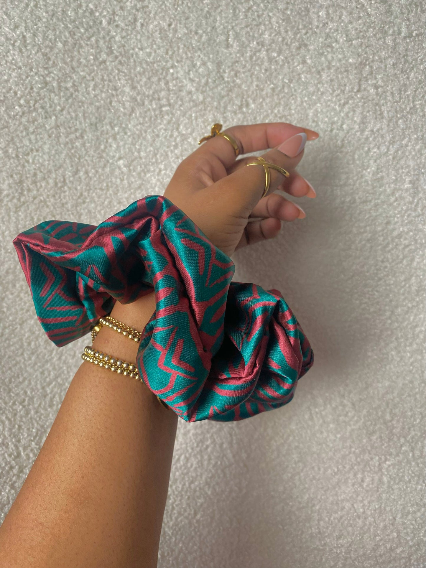 XL African Print Satin Scrunchies