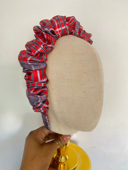 Madras Satin Scrunchie Headband