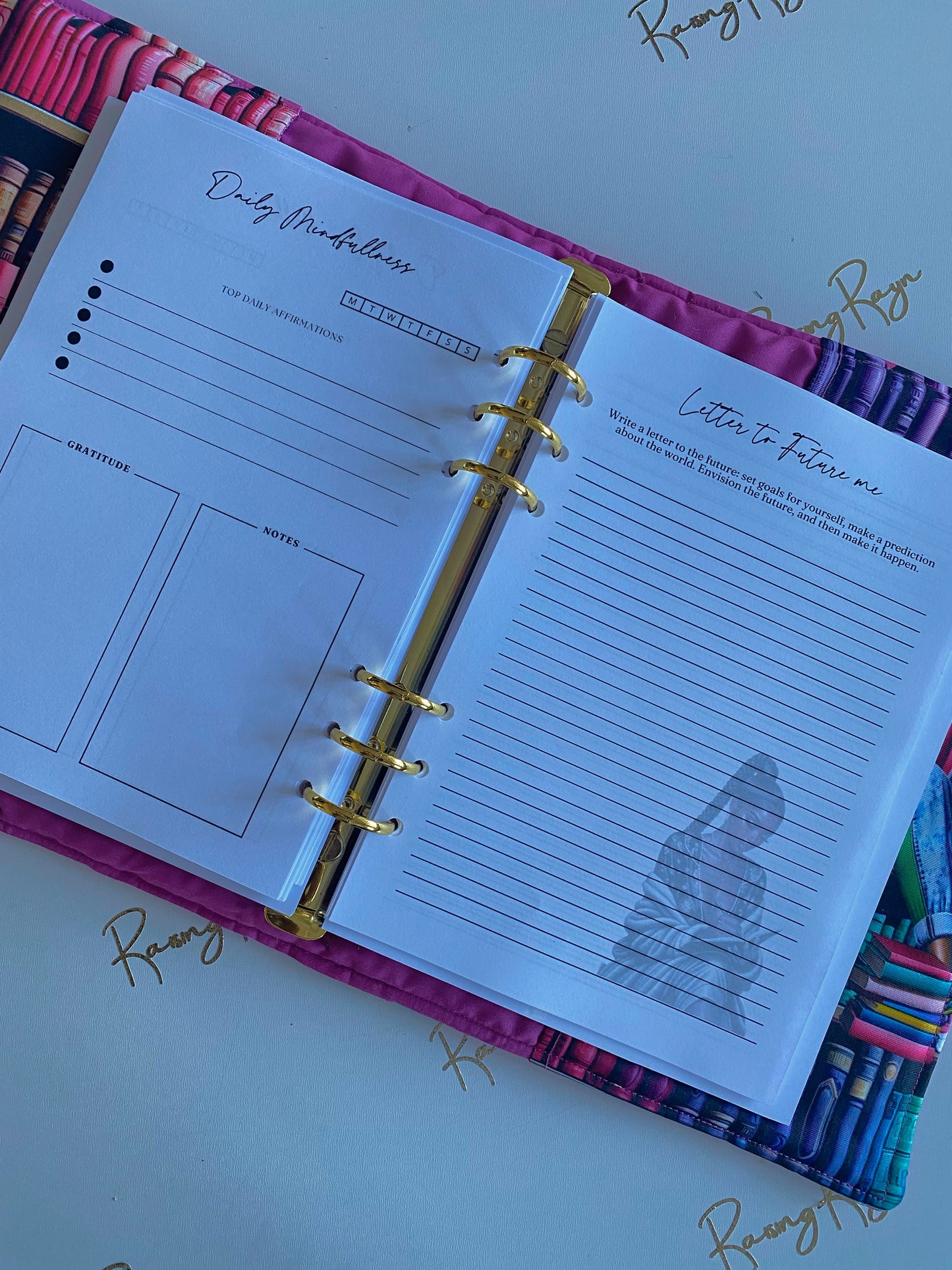 Pink Quilted Manifest & Manage A5 Desk Agenda