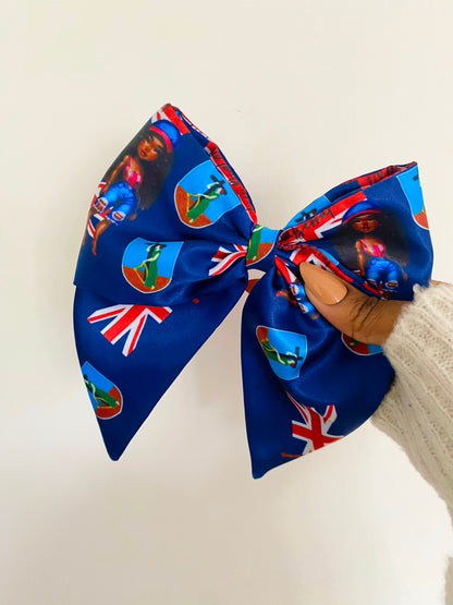 African & Caribbean Satin Bow Hair Clips