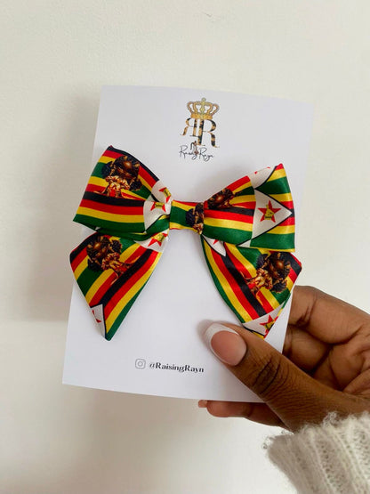 African & Caribbean Satin Mini Bow Hair Clips