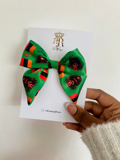 African & Caribbean Satin Mini Bow Hair Clips