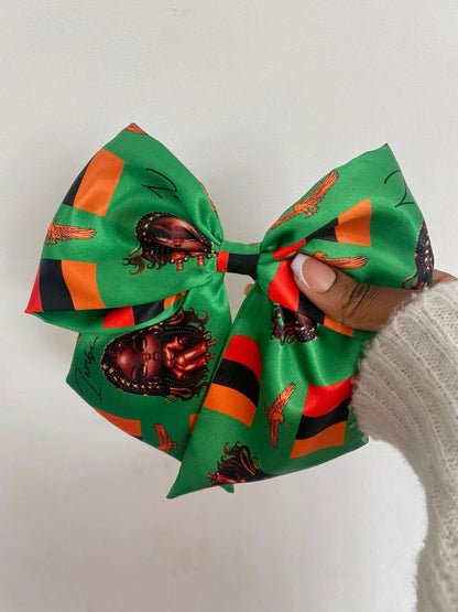 African & Caribbean Satin Bow Hair Clips