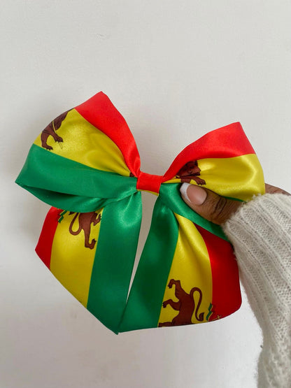 African & Caribbean Satin Bow Hair Clips