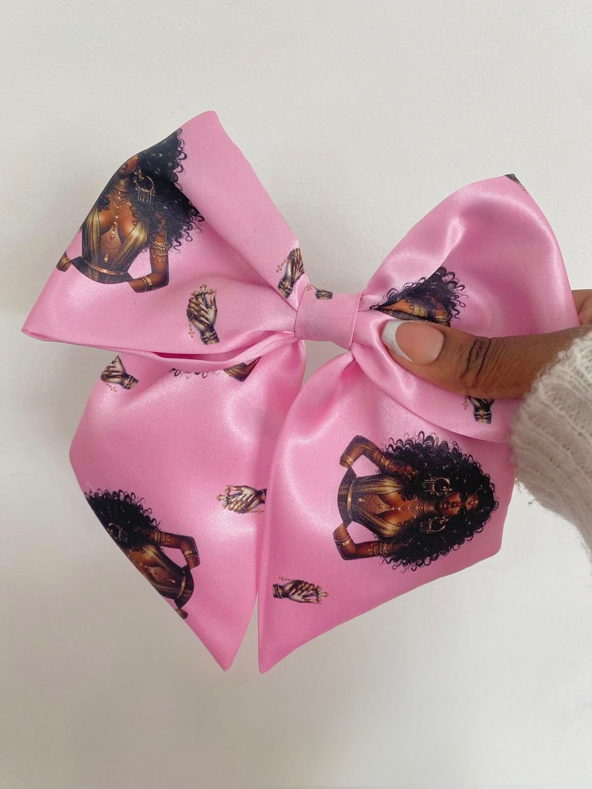 Ayanna CandyFloss Pink Queen Satin Bow Hair Clips