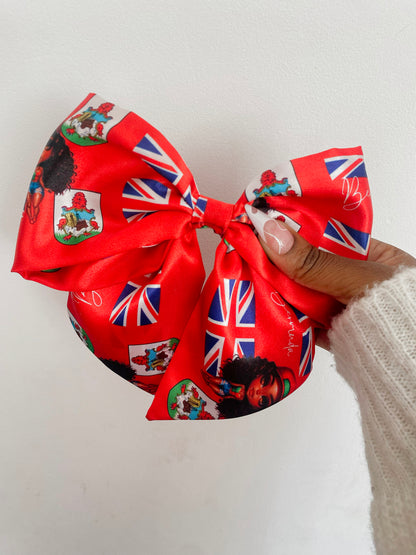 African & Caribbean Satin Bow Hair Clips