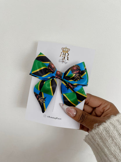 African & Caribbean Satin Mini Bow Hair Clips