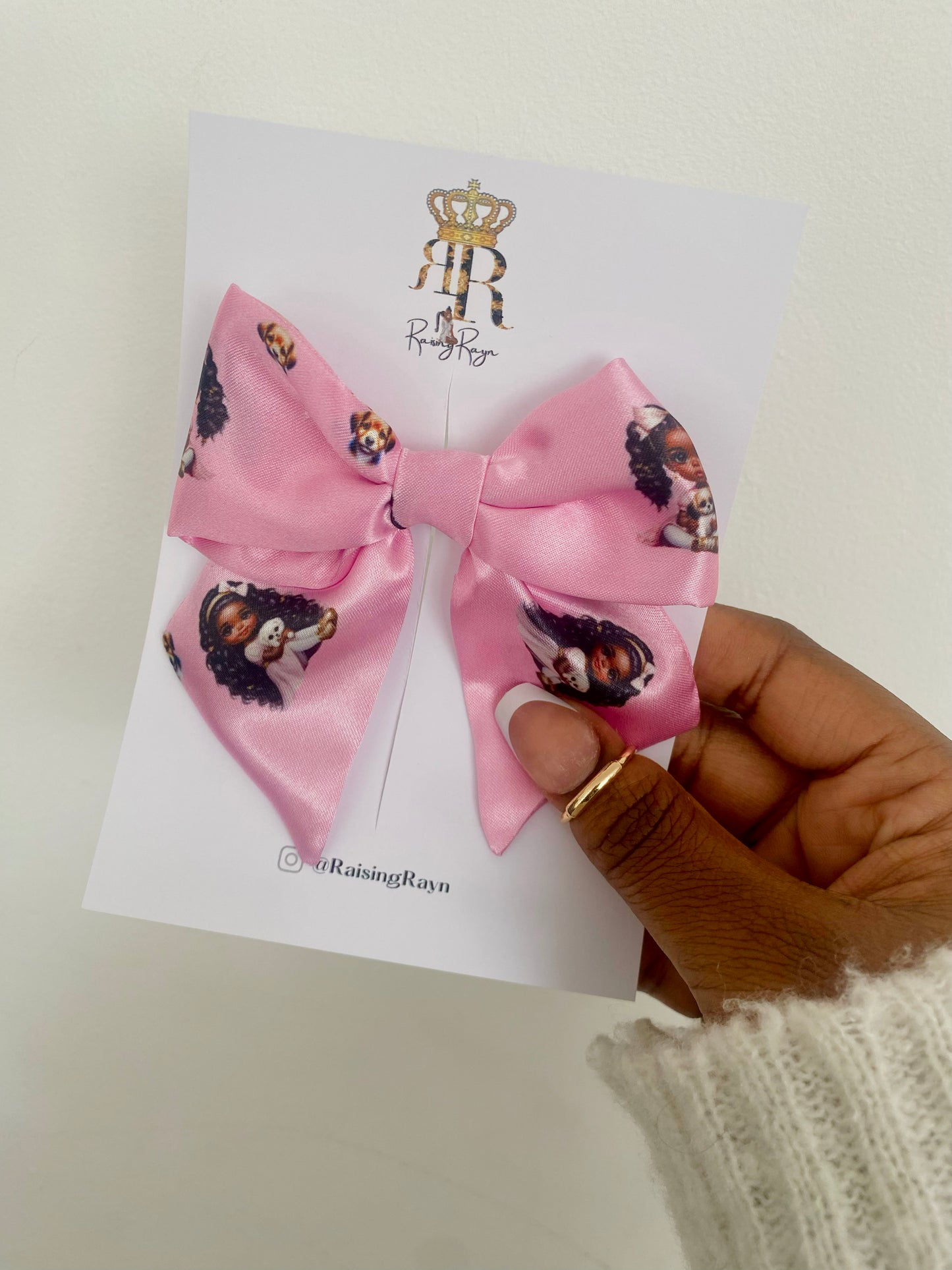 Puppy Girl Pink Mini Bow Hair Clips