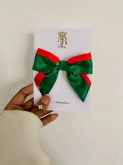 African & Caribbean Satin Mini Bow Hair Clips