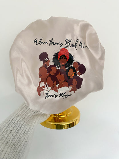 Champagne Gold Black Women Magic Bonnet