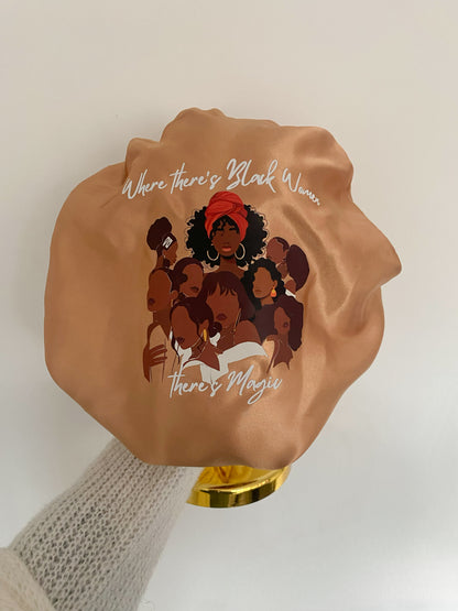 Gold Black Women Magic Bonnet
