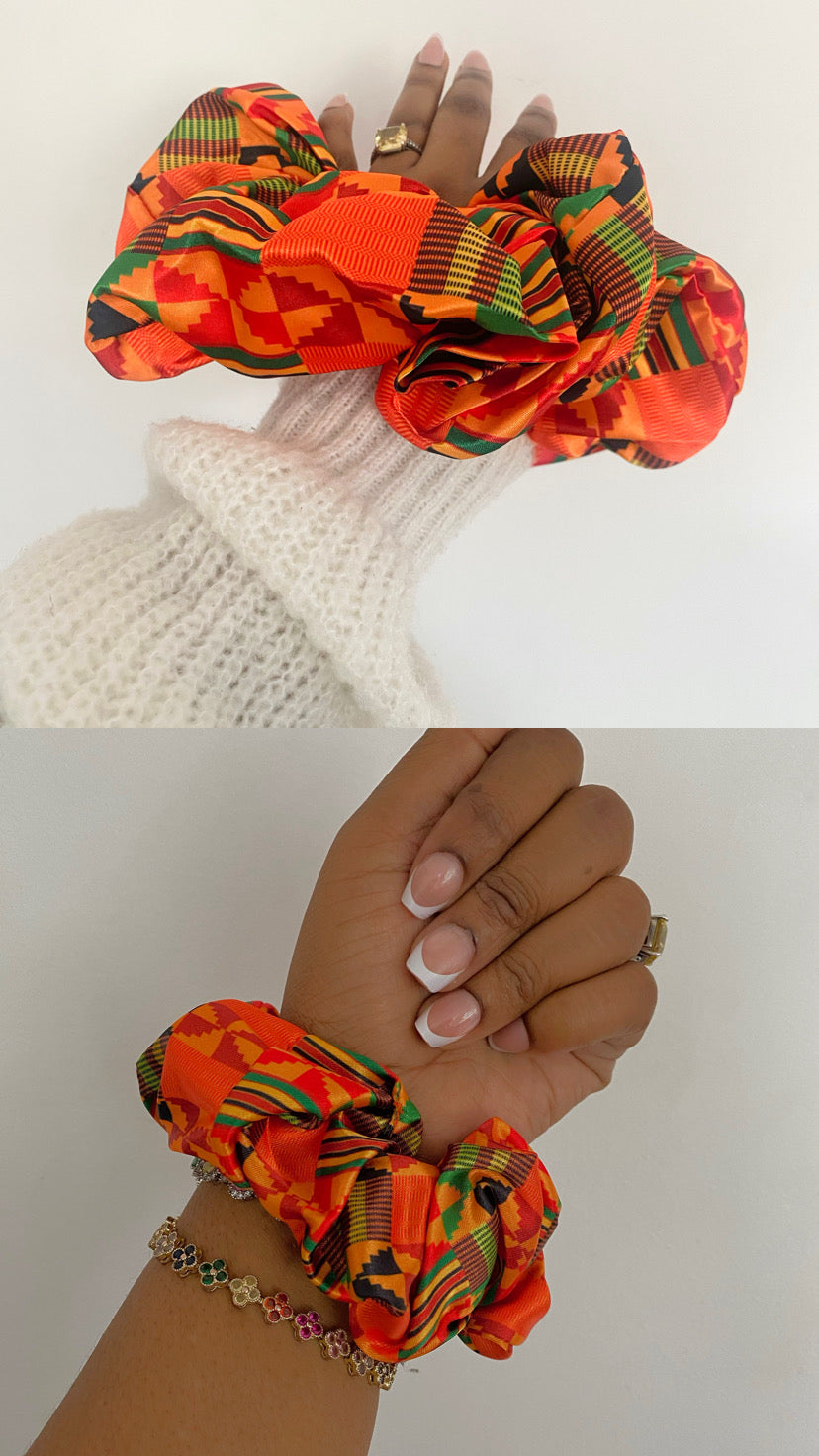 Kente Satin Scrunchies