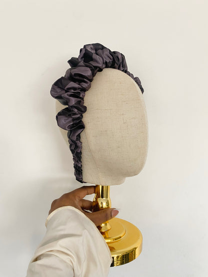 Checkboard Satin Scrunchie Headband